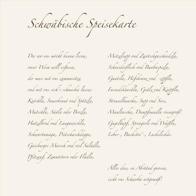 Vorwort Speisekarte